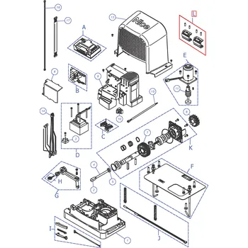 Pohon brány NICE SPGSP07800 Sada magnetických držáků RBS400, RBS600, RBS600HS