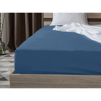 Jersey prostěradlo s lycrou tmavě modré 180 x 200 cm