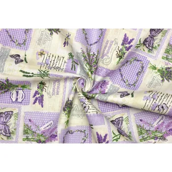 Bavlněné plátno - Dekorační vzor levandule