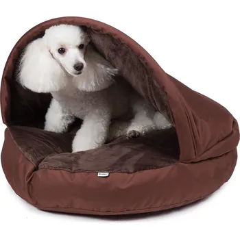 Pelíšek pro psa Pelech pro psa DONUTS kapsa no.1 hnědý s hnědou chlupatinou 60 x 10 cm