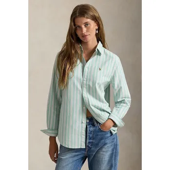 Pánská košile Bavlněná košile Polo Ralph Lauren 211970739 tyrkysová 60X, vel. M