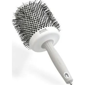 Olivia Garden Expert Blowout Shine – Zlatá a hnědá - 35 - Kulatý, antistatický keramický kartáč pro