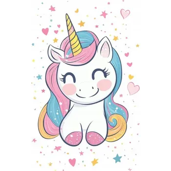 Obraz Nažehlovačka Termo Aplikace Nálepka na Oblečení POHÁDKOVÝ JEDNOROŽEC UNICORN