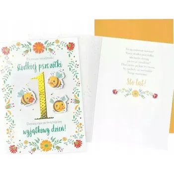 Obraz Přání B6 Narozeniny První rok (včelky)