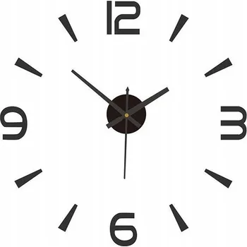 Hodiny Nalepovací hodiny na zeď Moderní tiché nástěnné 3D efekt Černé