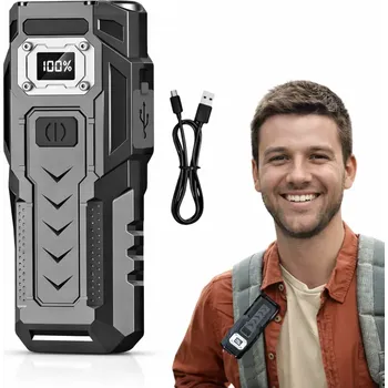 Svítilna Nakida BK-08 multifunkční nabíjecí LED svítilna s COB, magnetem a powerbankou (multifunkční LED svítilna 8× LED + COB, nabíjecí USB-C, magnetická pracovní svítilna s klipem, červené světlo, powerbanka 1200 mAh, voděodolná)