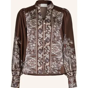 Dámská halenka Neo Noir Dámská Saténová Halenka Massima S Volánky, tmavě...