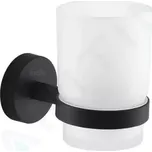 kielle Oudee Sklenka na kartáčky a pastu s držákem, matné sklo/matná černá, 40002014