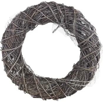 MOREX Proutěný věnec P2184/3 – šedý přírodní věnec na dveře (40×9×40 cm)