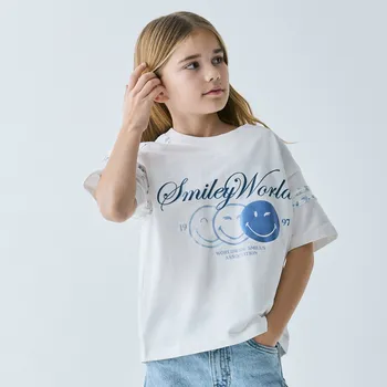 Dívčí tričko Reserved - Tričko SmileyWorld® - krémová - 001HU-01X - 001HU-01X-122