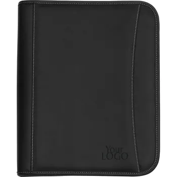 Aktovka na dokumenty Spisovka Kevah A4 na zip v imitaci kůže, kalkulačka a blok, černá