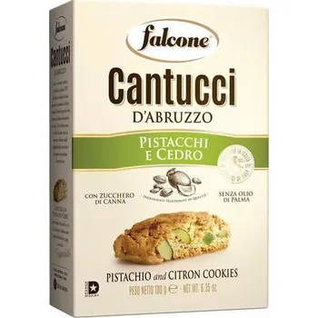 Cukrovinka Falcone Cantucci Pistáciové sušenky s cedrovou kůrou 180g 180g