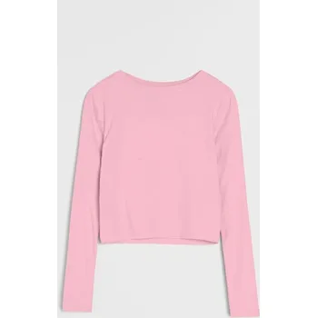 Dámské tričko Sinsay - Tričko s dlouhými rukávy basic - růžová - 027HA-30X - 027HA-30X-XXL