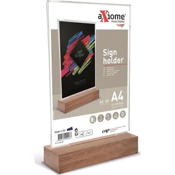 Prezentační T stojan CEP A4, dřevo/čirý