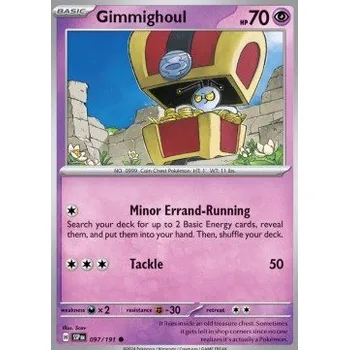 Sběratelská karetní hra Pokémon SSP 097/191 Gimmighoul - Surging Sparks Stav: Near Mint, Verze: NORMAL