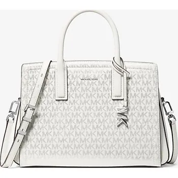 Kabelka Michael Kors Laila medium kabelka logo metallic bílá + doprava zdarma