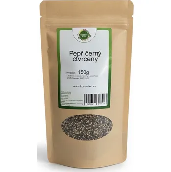 Koření XXL Pepř černý drcený (čtvrcený) Hmotnost: 150 g