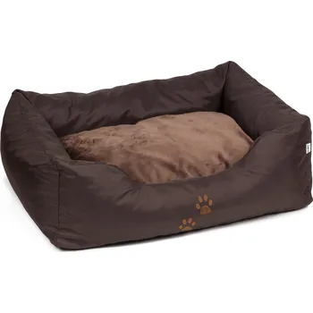 Pelíšek pro psa Iridog Pelech pro psa ZIPPY 2v1 no.3 tmavě hnědý s tlapkami v24 x d75 x š60 cm