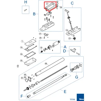 NICE PD0939A1000 Odblokovací rukojeť pro TITAN s potiskem