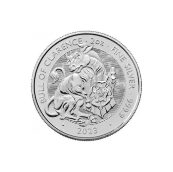 Stříbrná mince 2 Oz The Tudor Beasts Bull of Clarence 2023