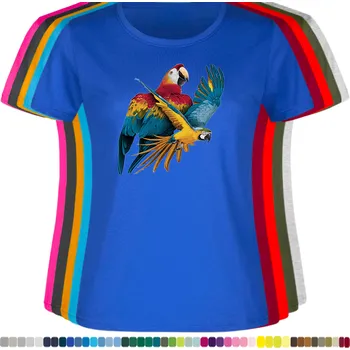 Dámské tričko damske-levne-bavlnene-tricko-digitalni-potisk-let-papousku Barva: Royal blue - královsky modrá, velikost: 3XL