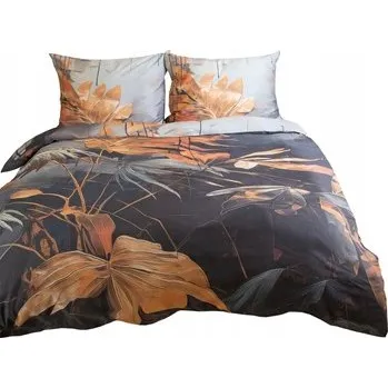 Povlečení Sada povlečení 160x200 BAVLNĚNÝ SATÉN digitální tisk oranžové listy