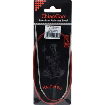 Jehlice ChiaoGoo Knit Red ergonomické fixní kruhové jehlice 100 Cm 2,75mm (ChiaoGoo SS Knit RED™ Circulars - 40" 100 cm 2,75mm)