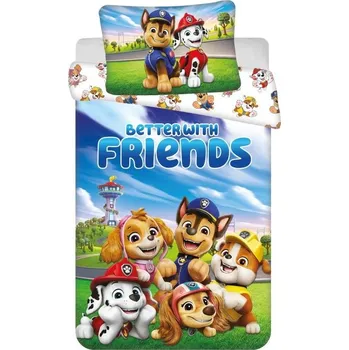 Povlečení Jerry Fabrics Paw Patrol 553 100 x 135, 40 x 60 cm zipový uzávěr