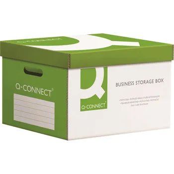 Kancelářské potřeby Archivační krabice Q-Connect - bílozelená, s víkem, 51,5 x 30,5 x 35