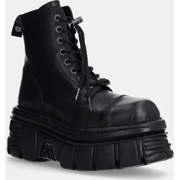 Pánská zimní obuv Kožené workery New Rock Nomada Negro + Tower Negro Lateral E-14 M.NEWMILI083.S21 černá 99X, EUR 40