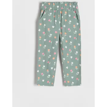 Dívčí kalhoty Reserved - Vzorované kalhoty - tmavě zelená - 977CY-79X - 977CY-79X-92