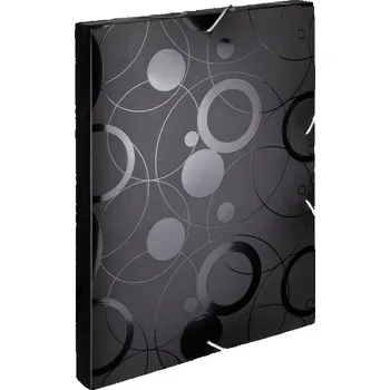 Krabice na spisy s gumou Black&White A4, černá