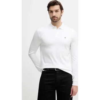 Pánská móda Bavlněné tričko s dlouhým rukávem Tommy Hilfiger MW0MW37317 bílá 00X, vel. L