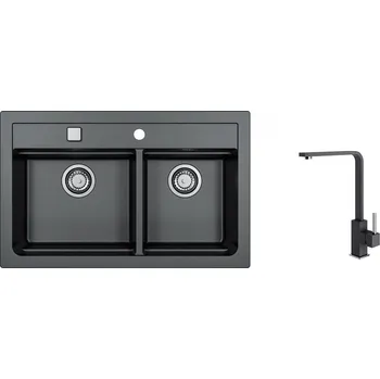 Granitový dřez Alveus SET ATROX 50 / 91 + BATERIE AFRA 91 + 5 % sleva v košíku s kódem SLEVA5