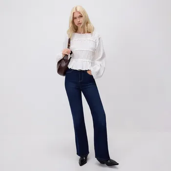 Dámské džíny Reserved - Zvonové džíny s vysokým sedem - tmavomodrá - 522GE-59J - 522GE-59J-40