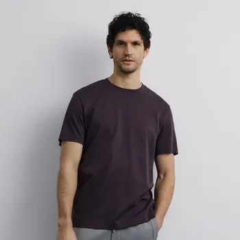 Reserved - Tričko regular fit z&nbsp;mercerované bavlny - hnědá - 969HL-88X - 969HL-88X-XXL