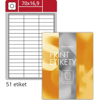 Samolepící etiketa Snímatelné etikety S&K Label - bílé, 70 x 16,9 mm, 5 100 ks