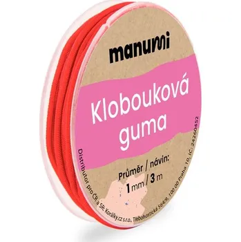 Zip Manumi Klobouková guma 1 mm/3m červená č. 5
