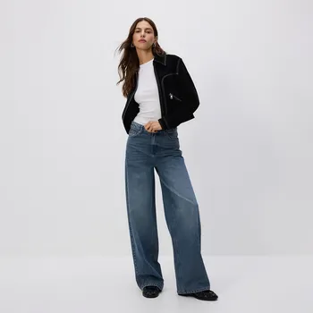 Dámské oblečení Reserved - Džíny wide leg - modrá - 527GE-50J - 527GE-50J-32