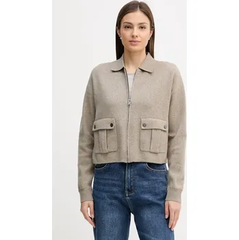 Dámský svetr Kardigan s příměsí vlny Dkny P5JXAB60 béžová 80X, vel. XS