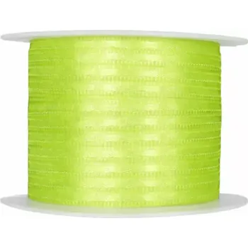 Stuha Tenká saténová stužka hráškově zelená 3mm x 10m (2,20 Kč/m) (Saténová stužka, hráškově zelená, oboulící, tkané okraje)