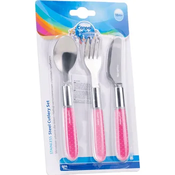 Příbor Canpol sada kovových příborů lžíce vidlička nůž