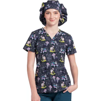 Dámská halenka Zdravotnická halena s potiskem zvířátek zdravotníků Cherokee CK671 OTGC Velikost: 3XL