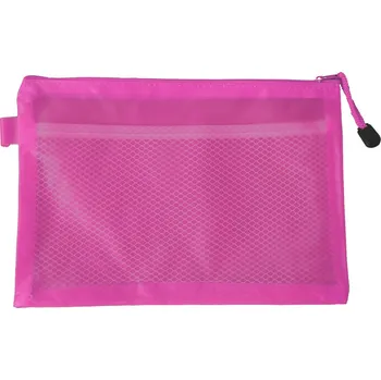 Obálka Průhledný PVC obal Mariah A6 na dokumenty a psací potřeby, přepážka uvnitř, fialový