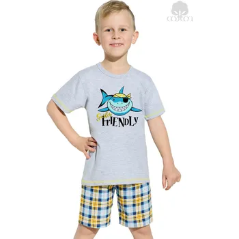 Chlapecké pyžamo Chlapecké pyžamo s kraťasy Franek s obrázkem žraloka Taro Barva/Velikost: šedá melír / 122