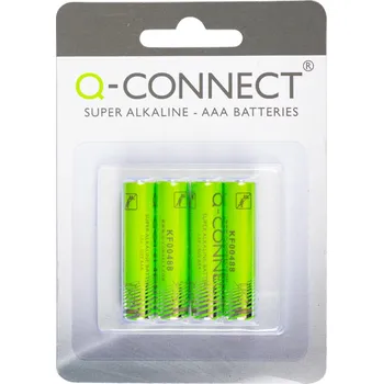 Článková baterie Alkalické baterie Q-Connect - 1,5V, LR03, typ AAA, 4 ks