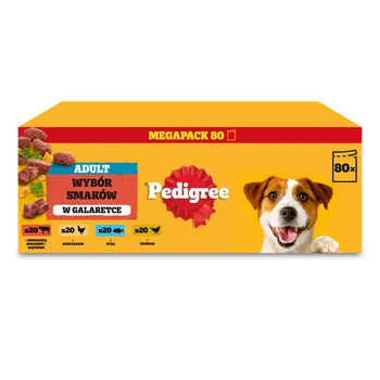 Krmivo pro psa PEDIGREE® Adult Mokré krmivo pro dospělé psy, Výběr chutí v želé, sáček 80 x 100 g