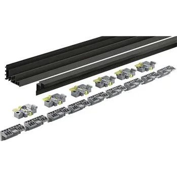 Nábytkové kování Hettich TopLine XL sada pojezdových a vodicích lišt 2300 mm, alu černý elox