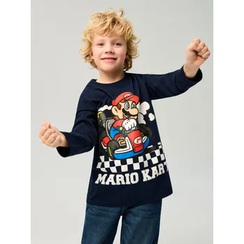 Chlapecké oblečení Sinsay - Tričko s dlouhým rukávem Super Mario - námořnická modrá - 630DY-59X - 630DY-59X-110