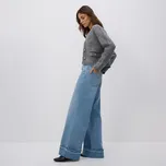 Reserved - Džíny s širokými nohavicemi a ohrnutým lemem - modrá - 625GT-55J - 625GT-55J-36